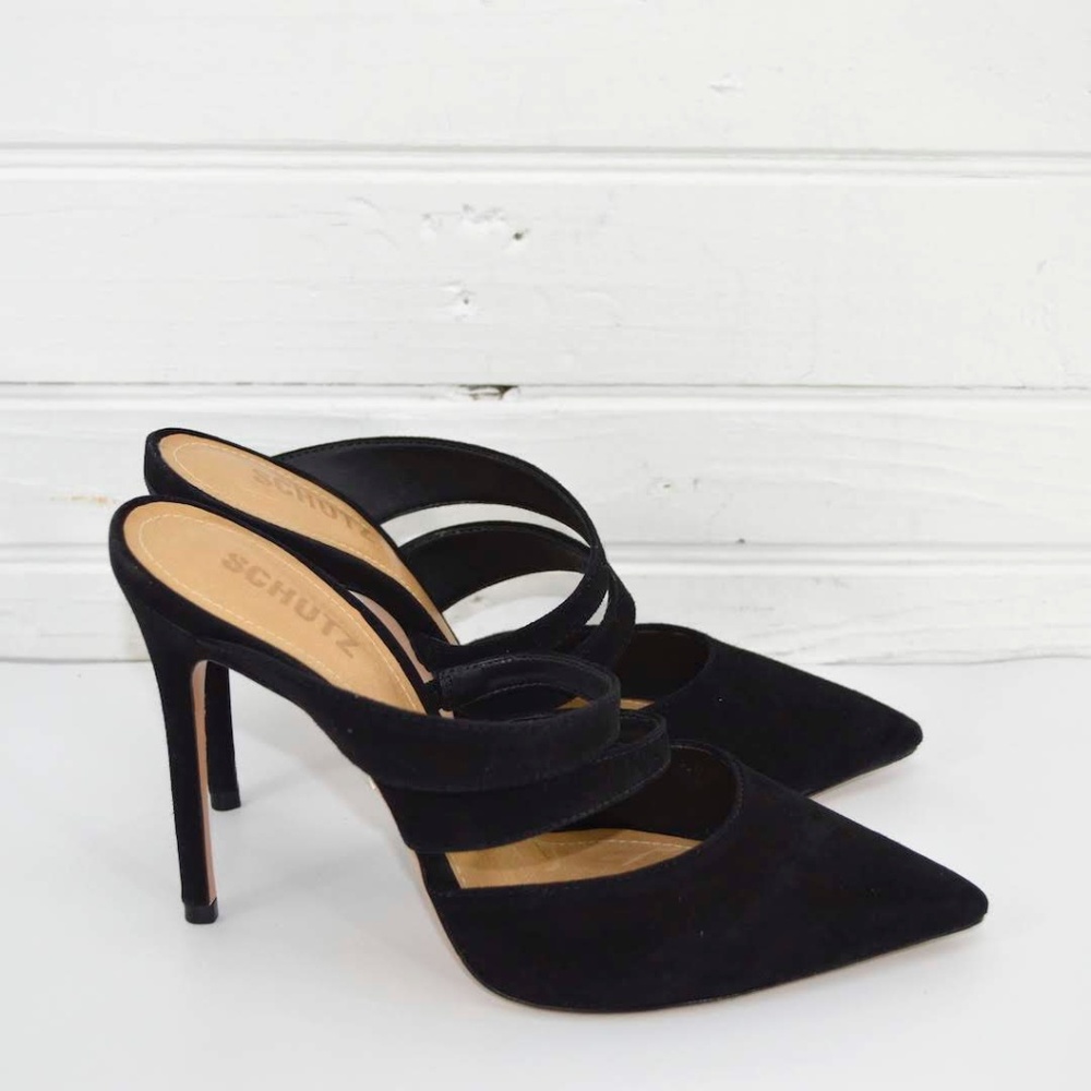 SCHUTZ 'KAELA' SUEDE STILLETO MULES #143-86
